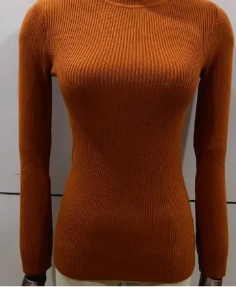 Knitted Turtleneck Sweater Casual Soft Jumper Long Sleeve