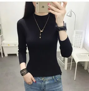 Knitted Turtleneck Sweater Casual Soft Jumper Long Sleeve