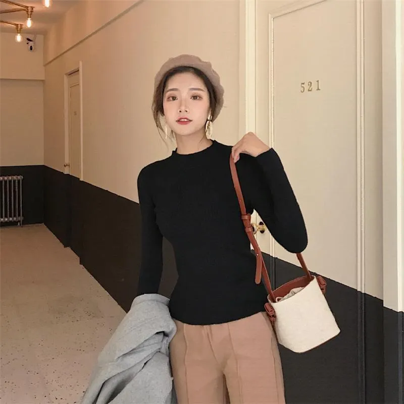 Knitted Turtleneck Sweater Casual Soft Jumper Long Sleeve