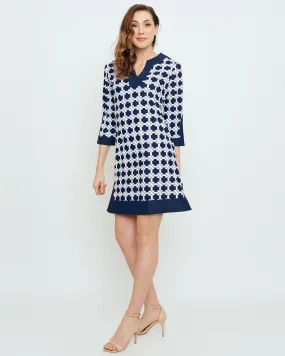 Lakena Tunic Dress in Navy Nautical Knots