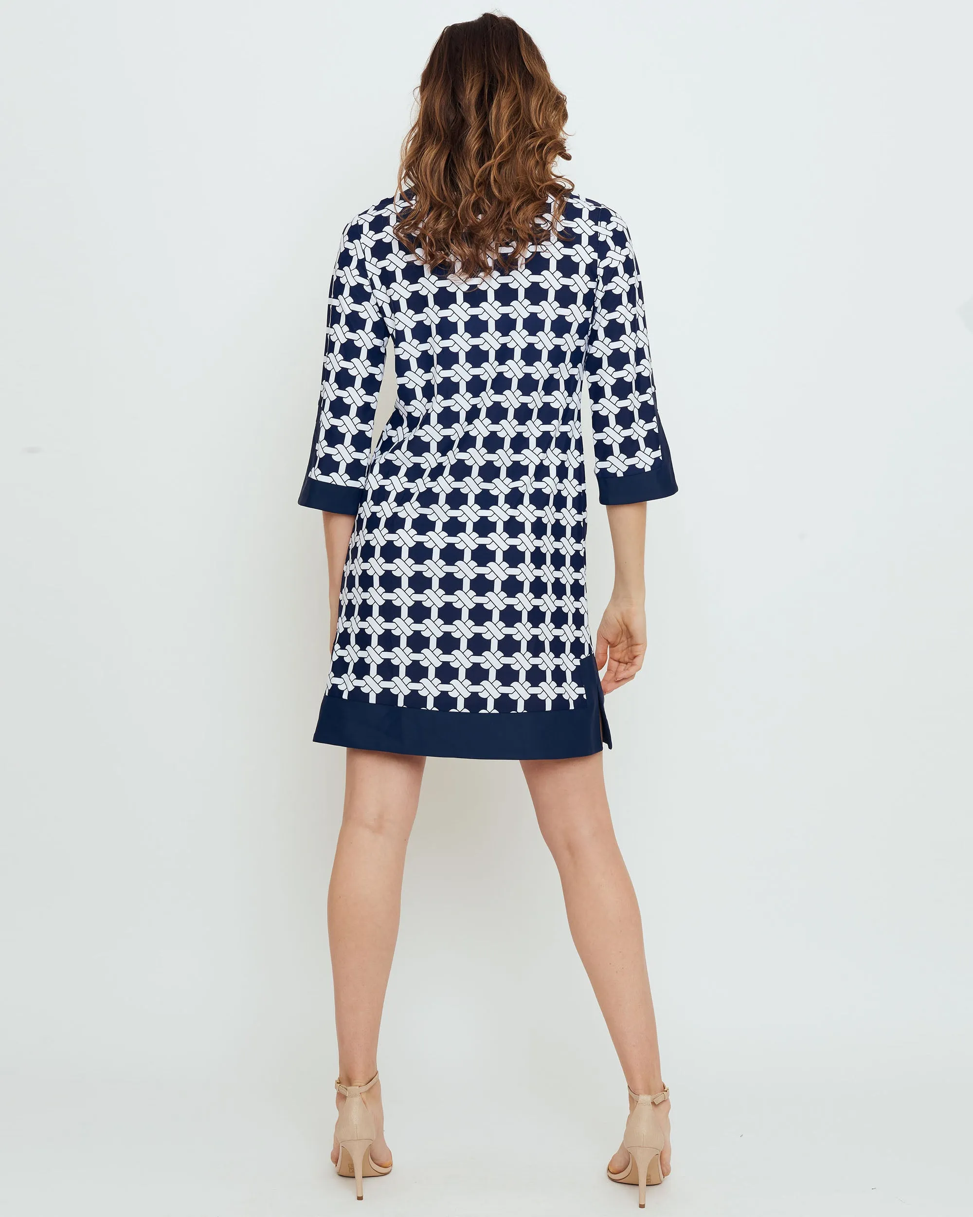 Lakena Tunic Dress in Navy Nautical Knots