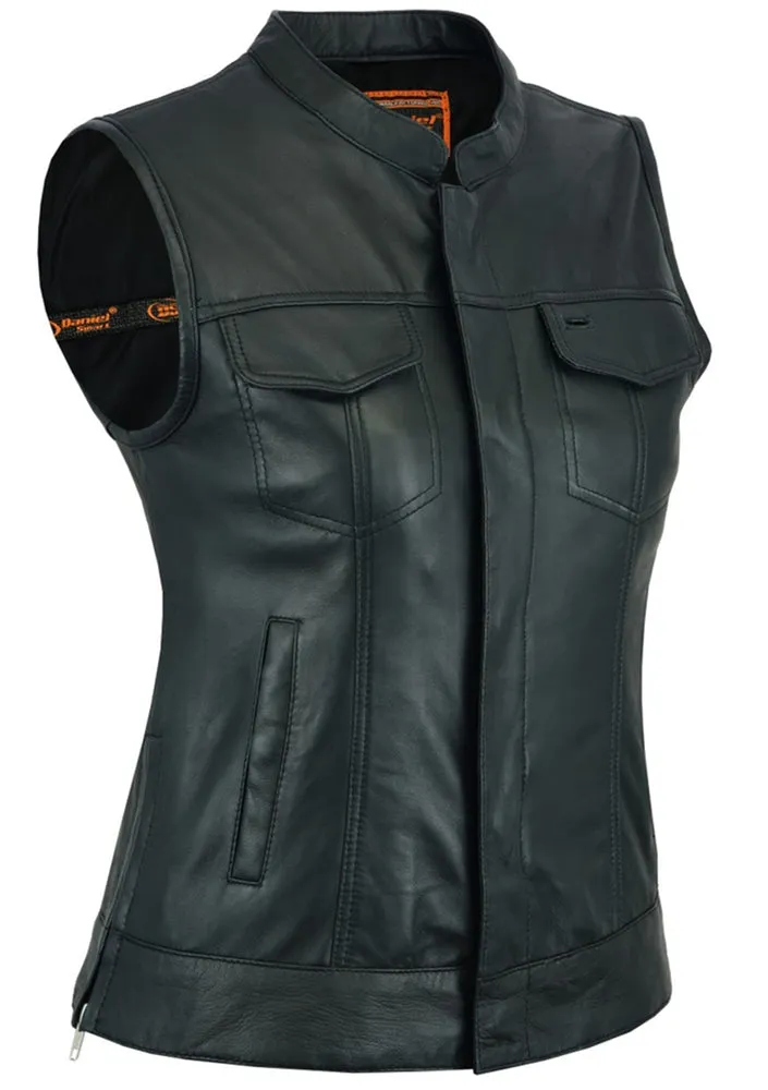 Leather Women's Premium Single Back Panel Concealment Vest