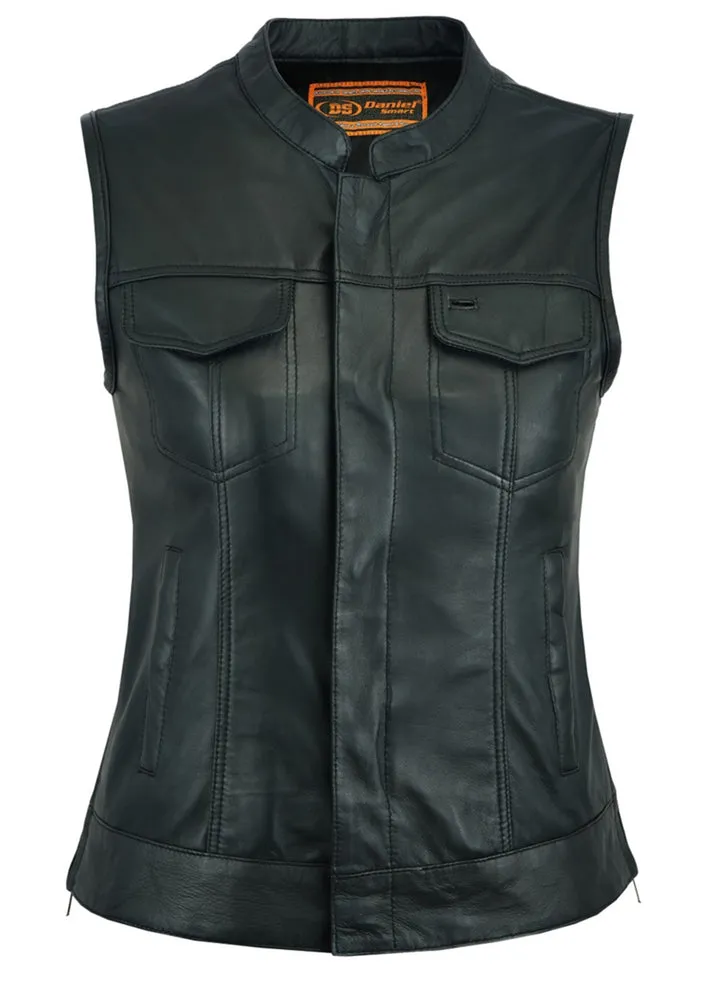 Leather Women's Premium Single Back Panel Concealment Vest