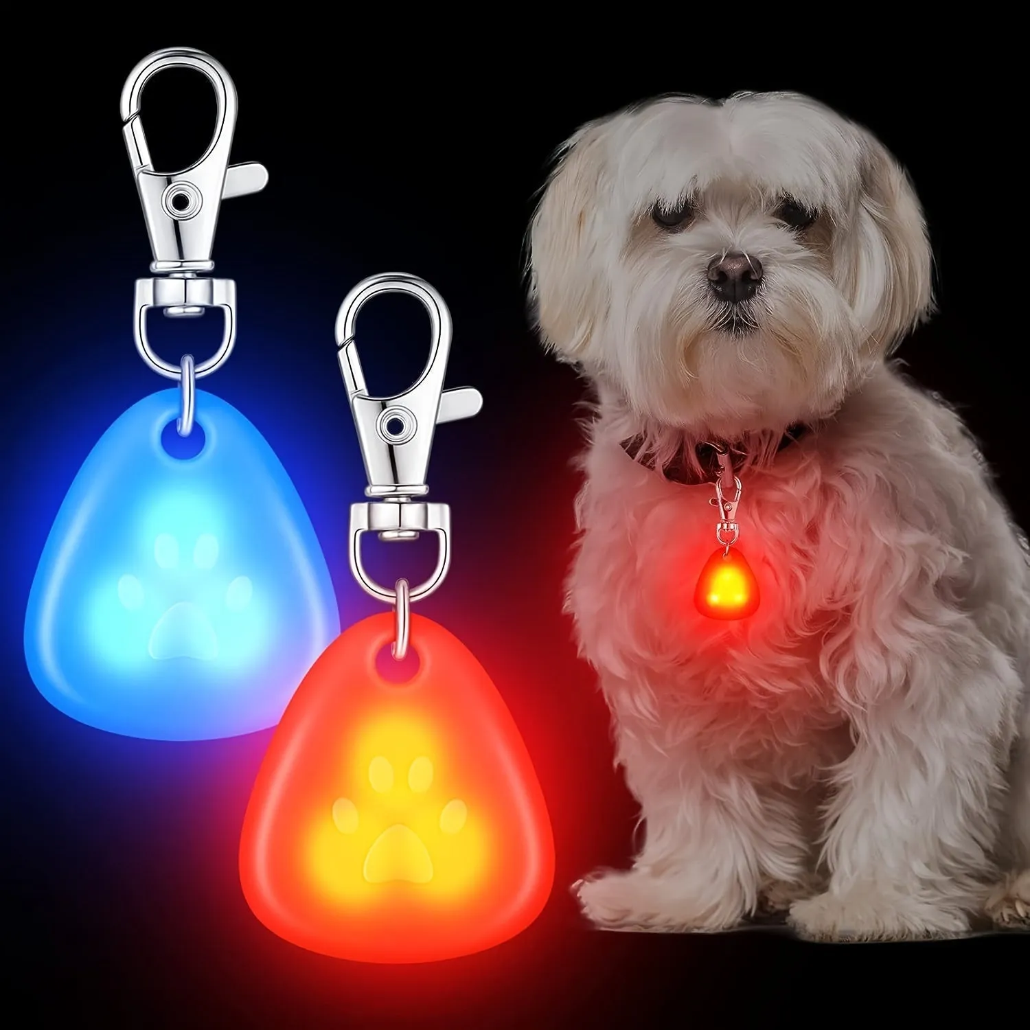 LED Pet Pendant Collar Illuminate Nighttime Walks Waterproof  Safe