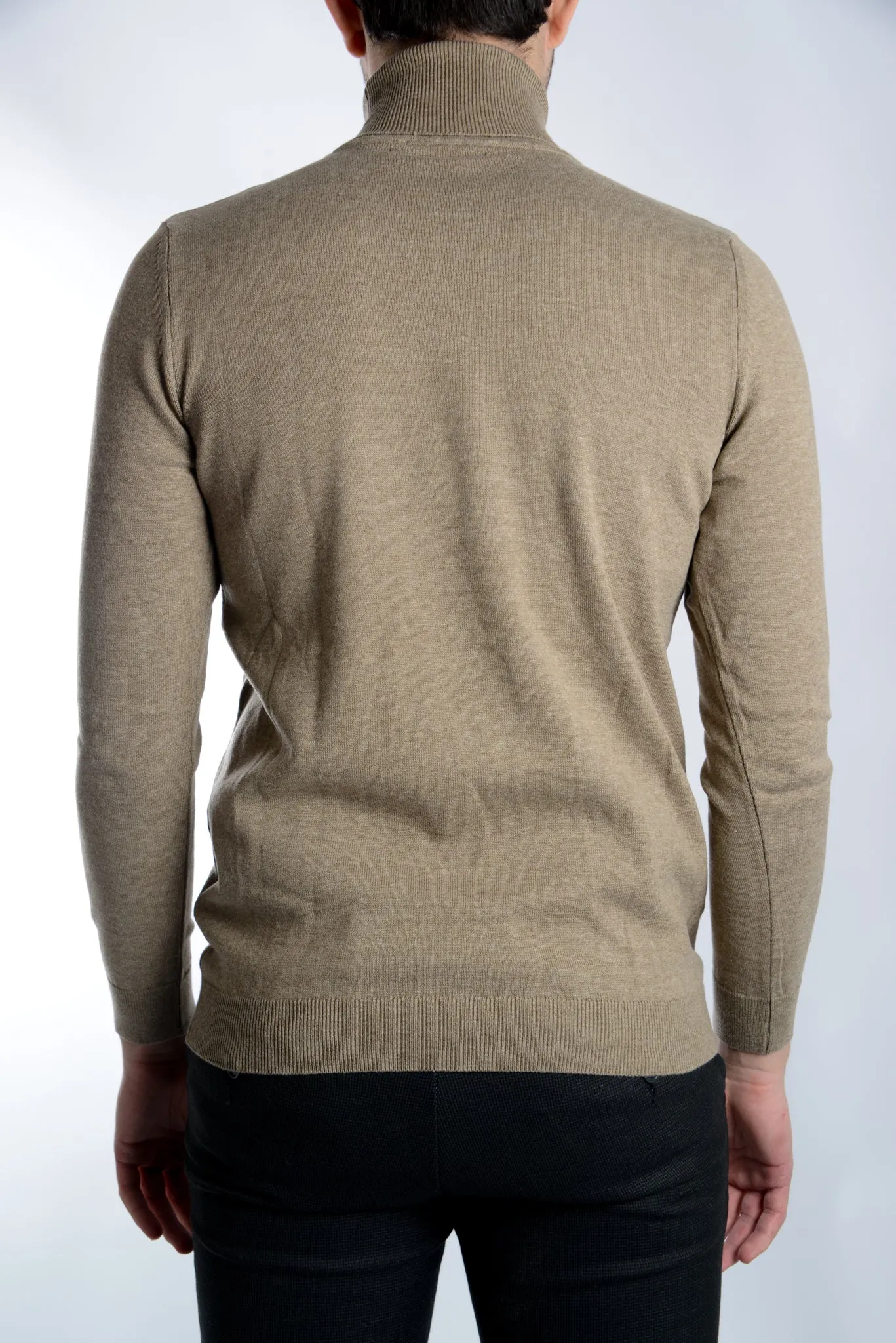 Leeds Slim Fit Heathered Turtleneck Euro Sweater