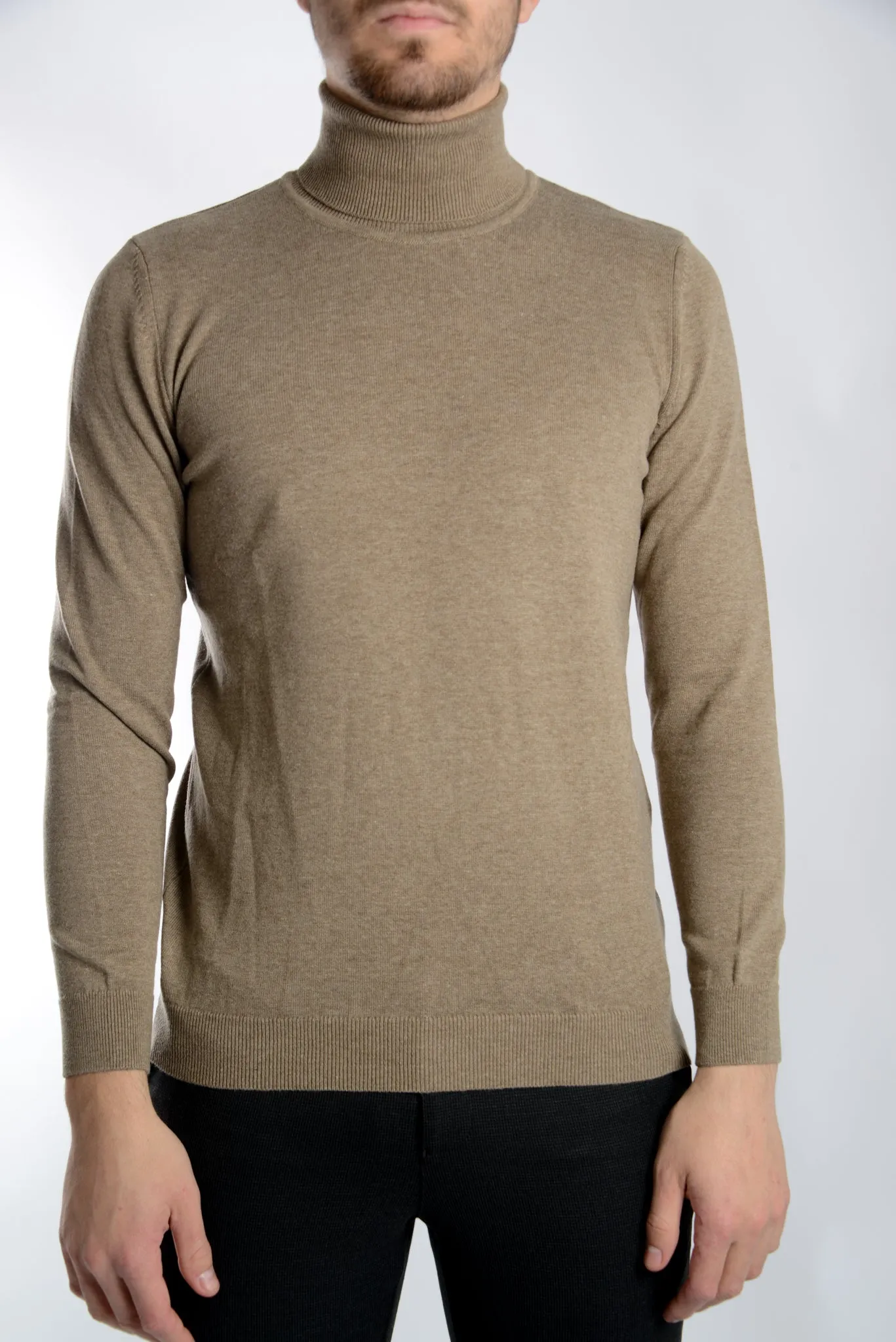 Leeds Slim Fit Heathered Turtleneck Euro Sweater