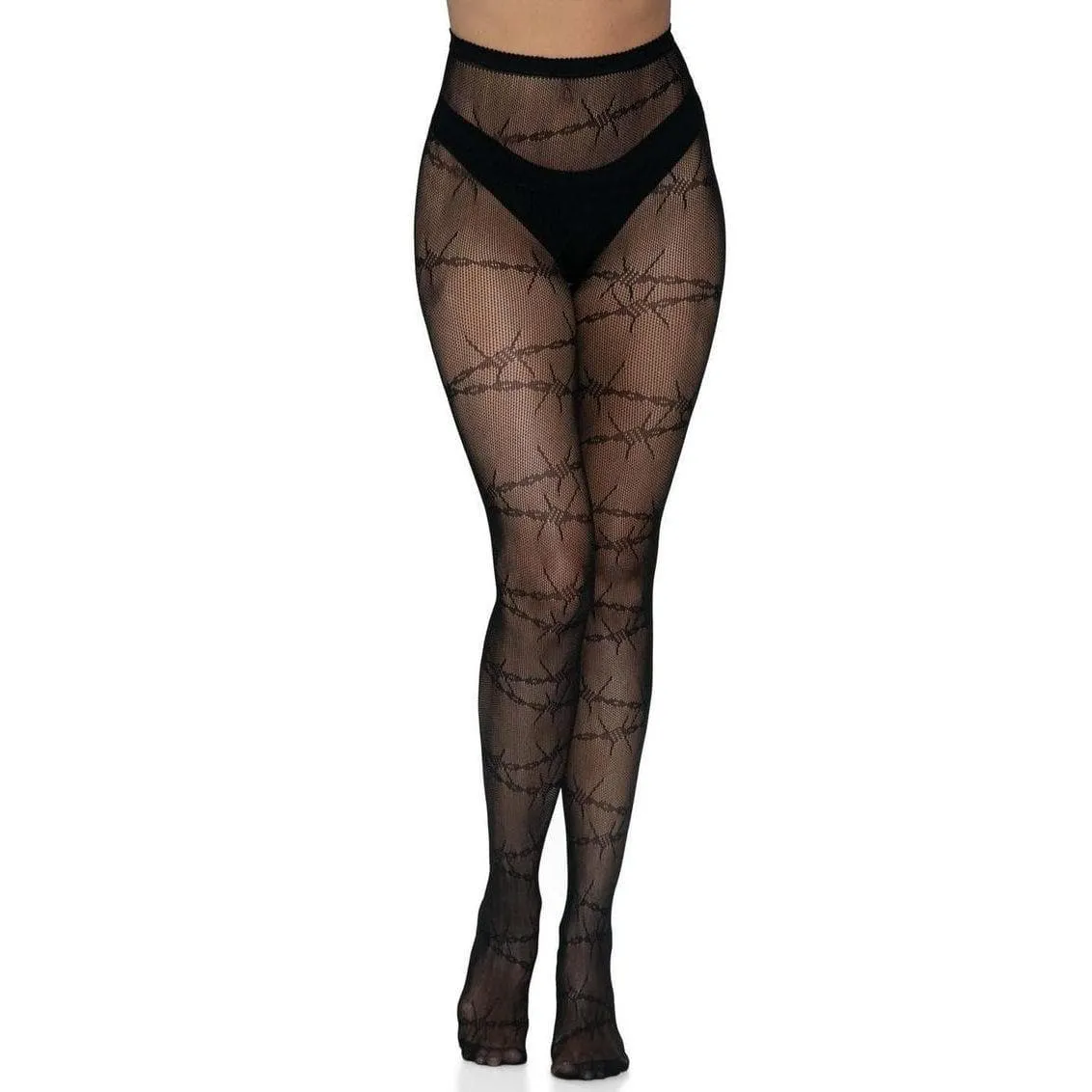 Leg Avenue Barbed Wire Fishnet Tights Black