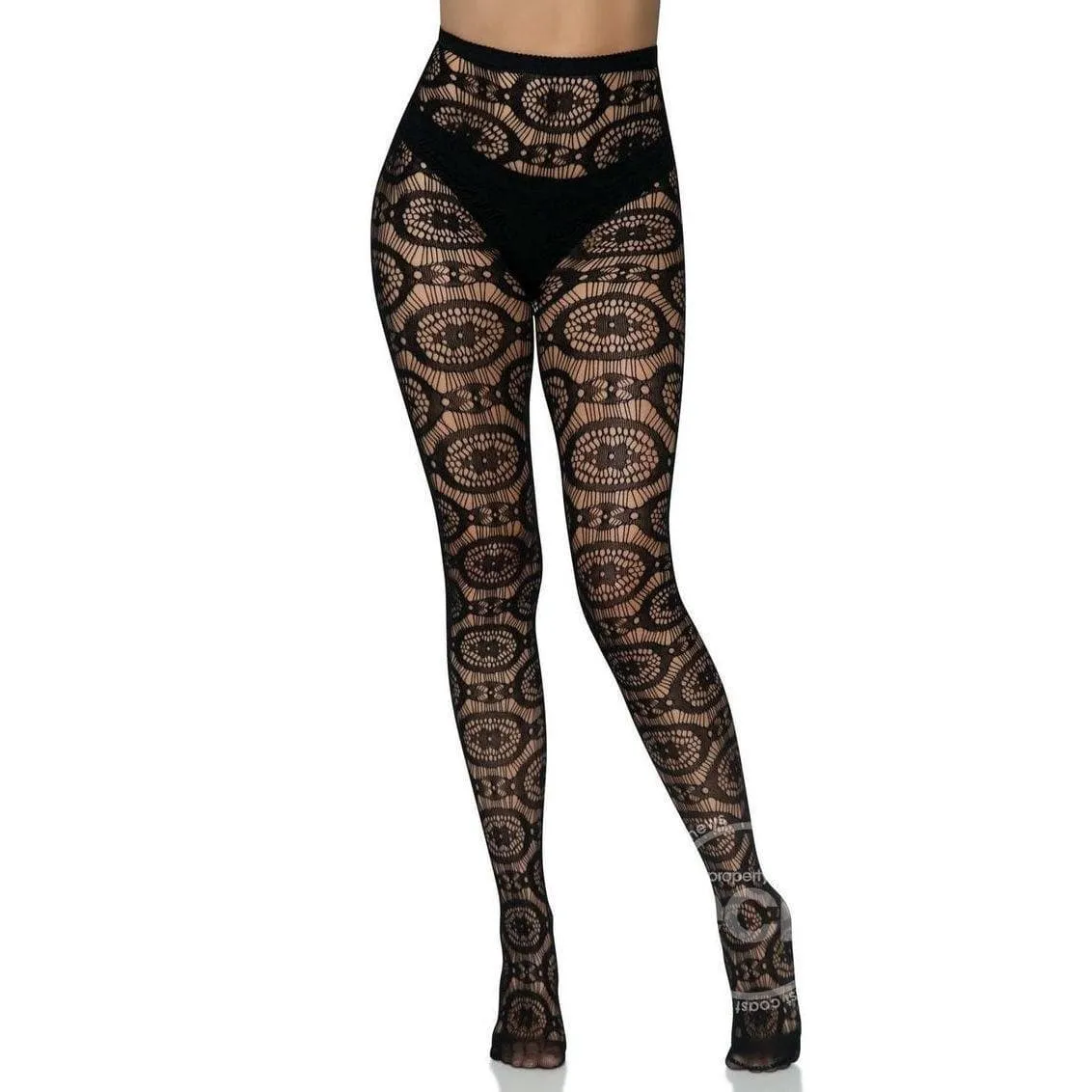 Leg Avenue Boho Crochet Net Tights Black