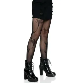 Leg Avenue Spooky Ghost Fishnet Tights Black