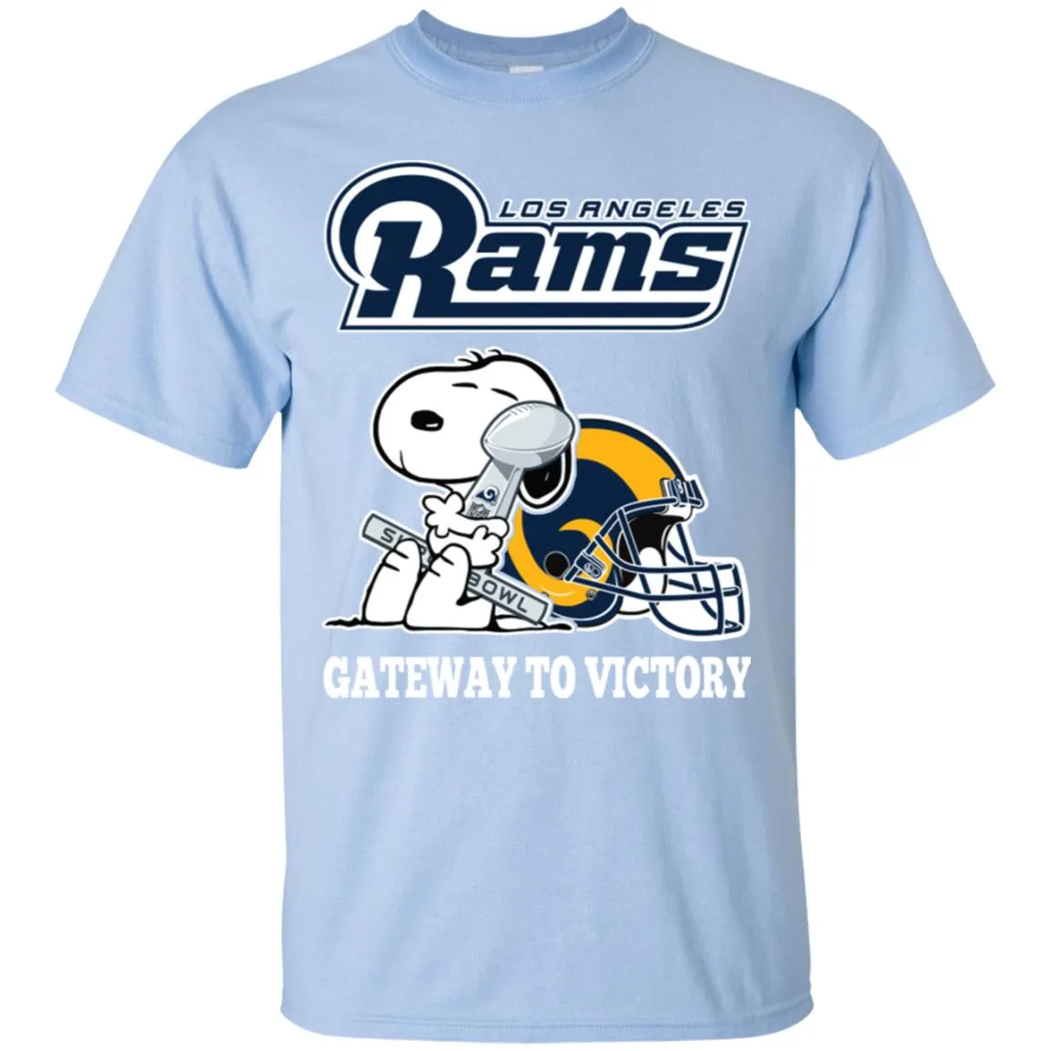 Los Angeles Rams Gateway To Victory Super Bowl 2019 Snoopy Football Nfl Men Cotton T-Shirt