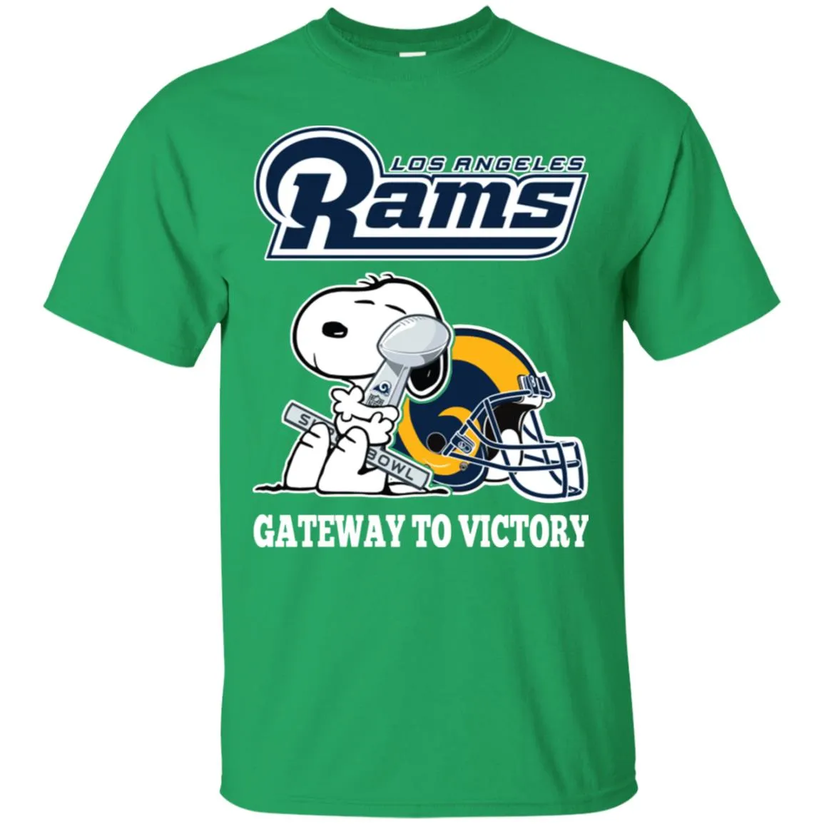 Los Angeles Rams Gateway To Victory Super Bowl 2019 Snoopy Football Nfl Men Cotton T-Shirt