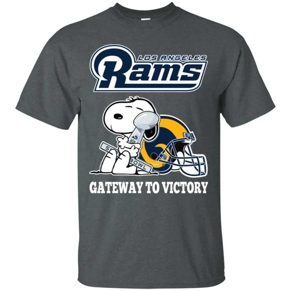 Los Angeles Rams Gateway To Victory Super Bowl 2019 Snoopy Football Nfl Men Cotton T-Shirt