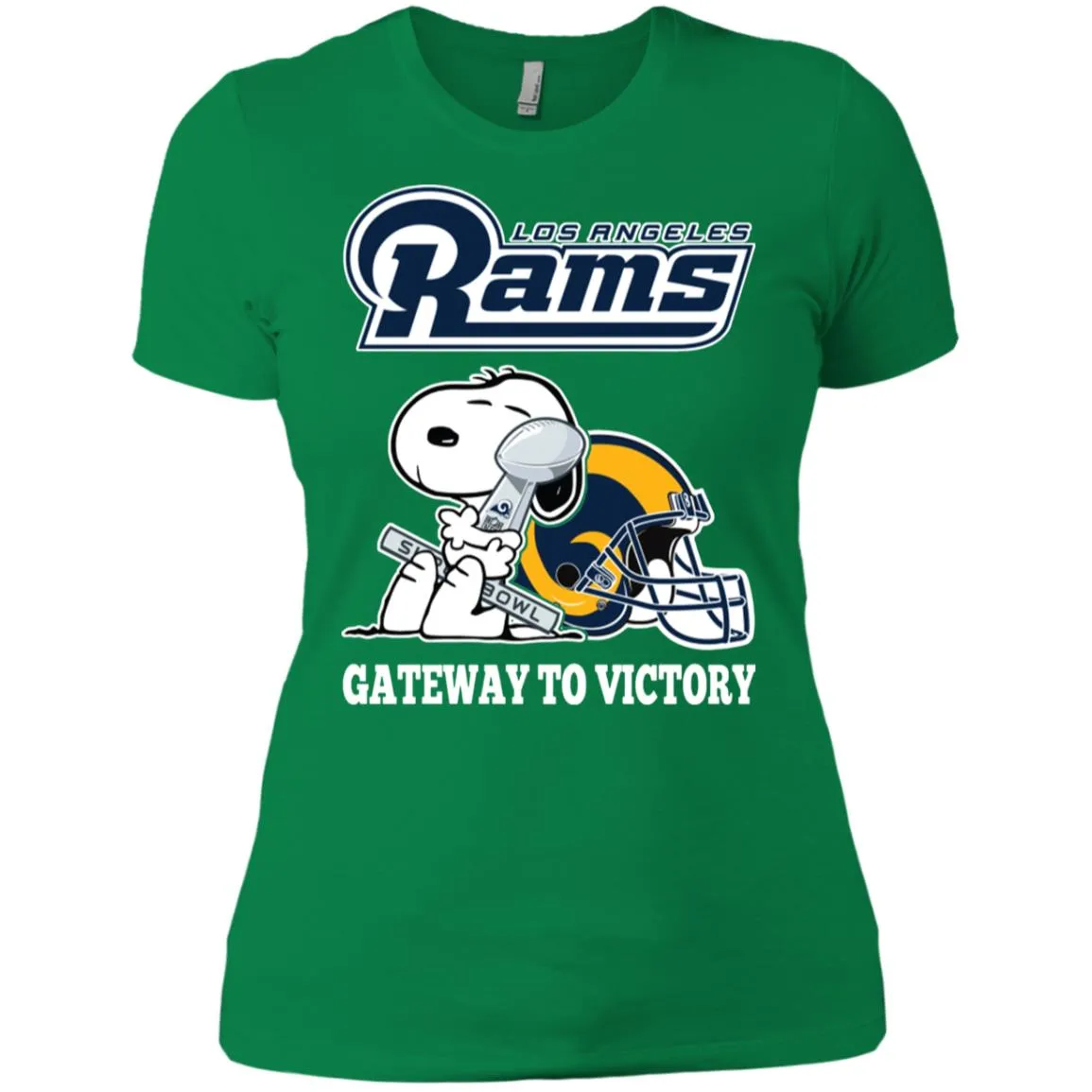 Los Angeles Rams Gateway To Victory Super Bowl 2019 Snoopy Football Nfl Women Cotton T-Shirt