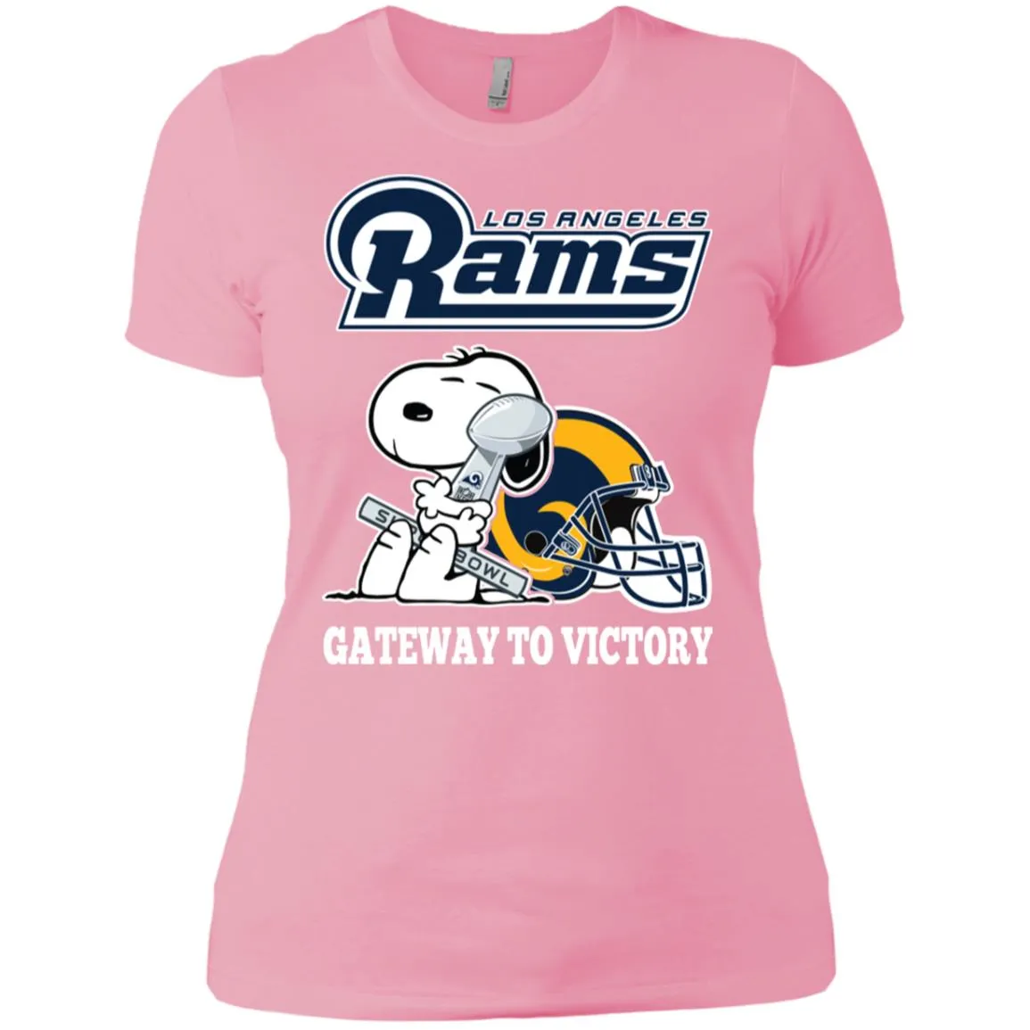 Los Angeles Rams Gateway To Victory Super Bowl 2019 Snoopy Football Nfl Women Cotton T-Shirt