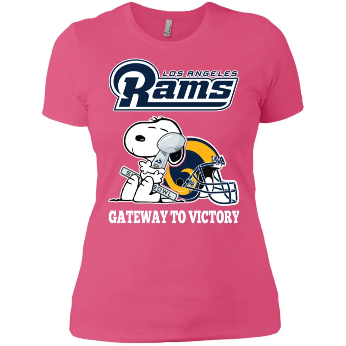 Los Angeles Rams Gateway To Victory Super Bowl 2019 Snoopy Football Nfl Women Cotton T-Shirt