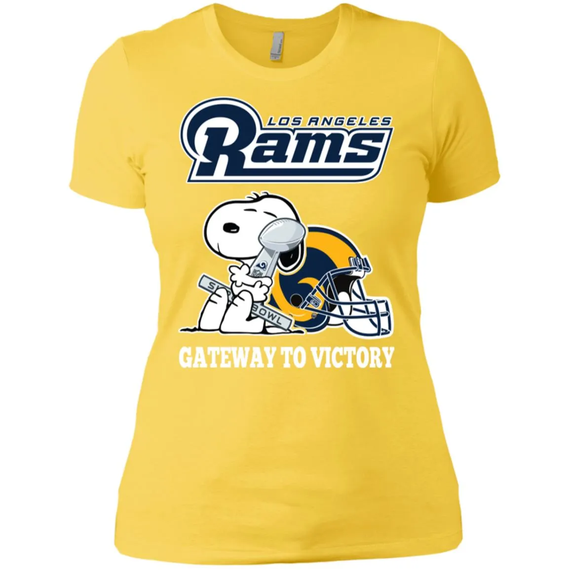 Los Angeles Rams Gateway To Victory Super Bowl 2019 Snoopy Football Nfl Women Cotton T-Shirt