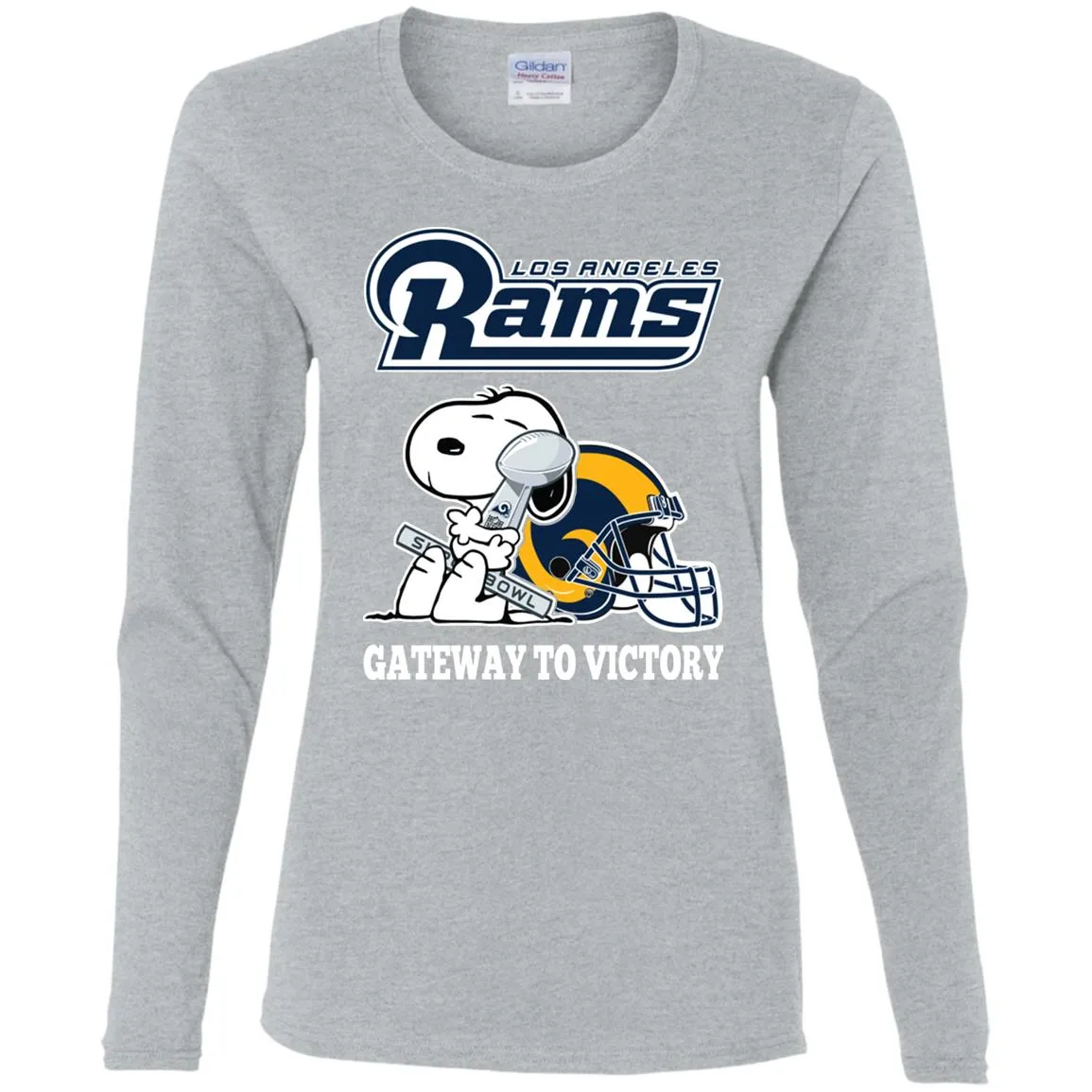 Los Angeles Rams Gateway To Victory Super Bowl 2019 Snoopy Football Nfl Women Long Sleeve Shirt