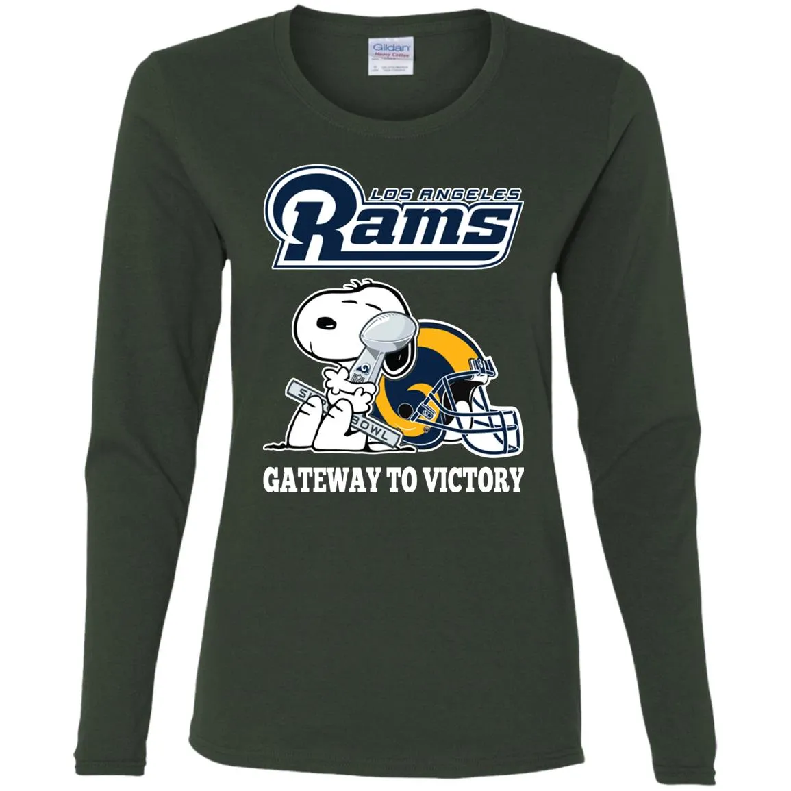 Los Angeles Rams Gateway To Victory Super Bowl 2019 Snoopy Football Nfl Women Long Sleeve Shirt