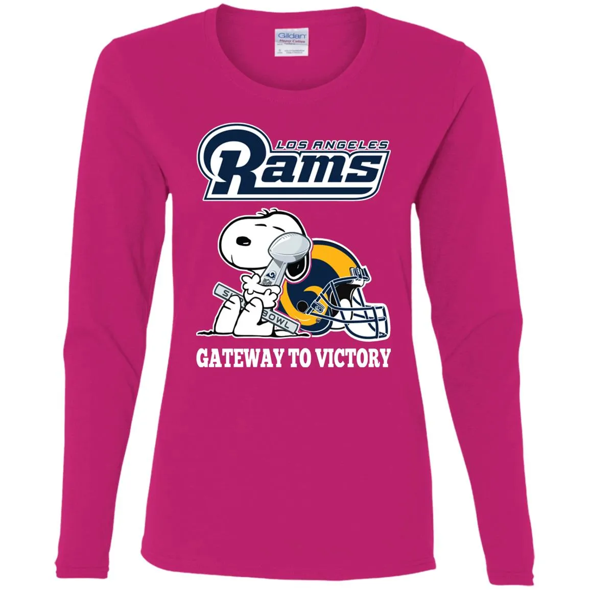 Los Angeles Rams Gateway To Victory Super Bowl 2019 Snoopy Football Nfl Women Long Sleeve Shirt