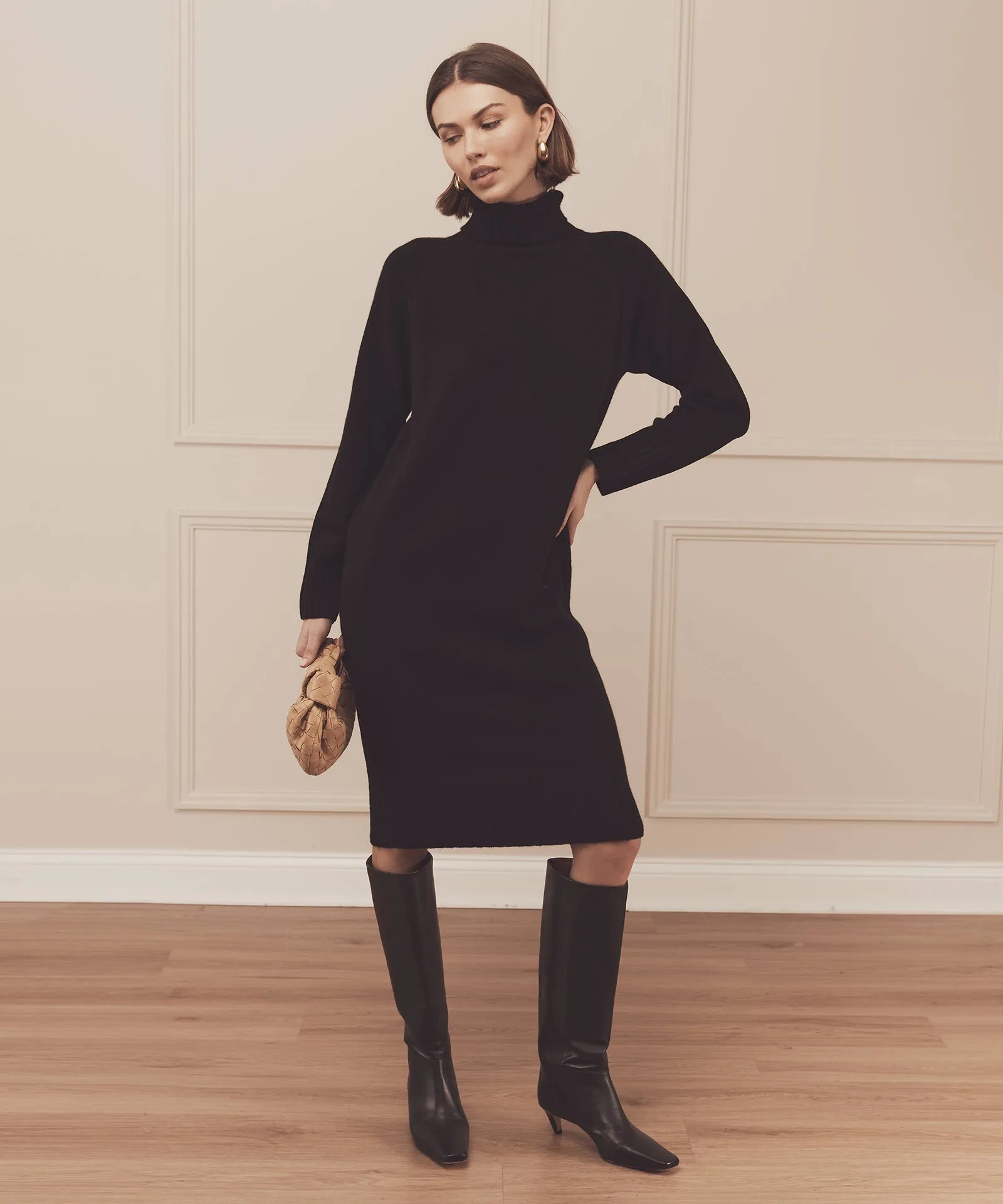 Luxe Cashmere Turtleneck Dress