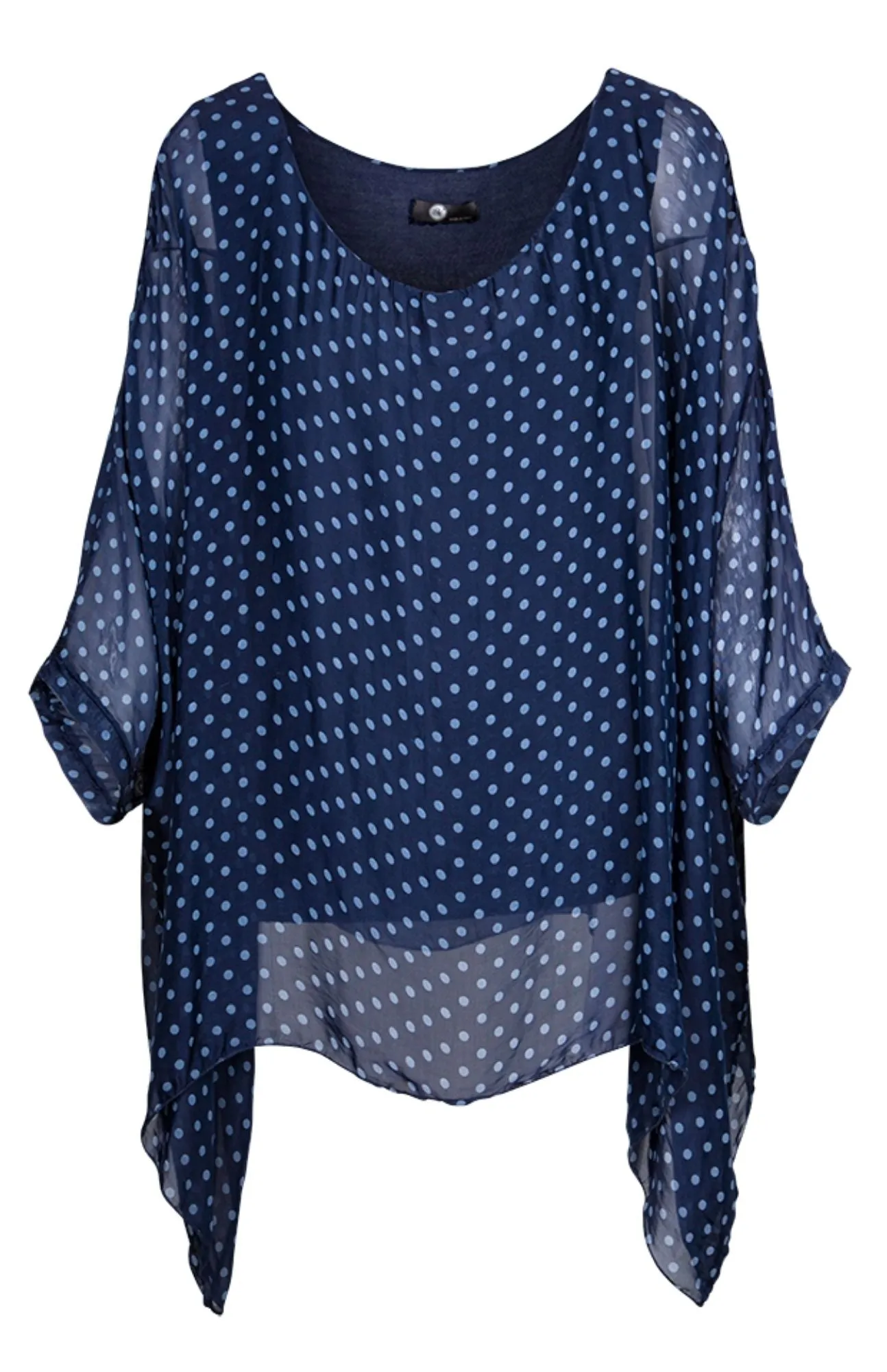 M Made in Italy - Polka Dot Flowy Tunic Plus Size