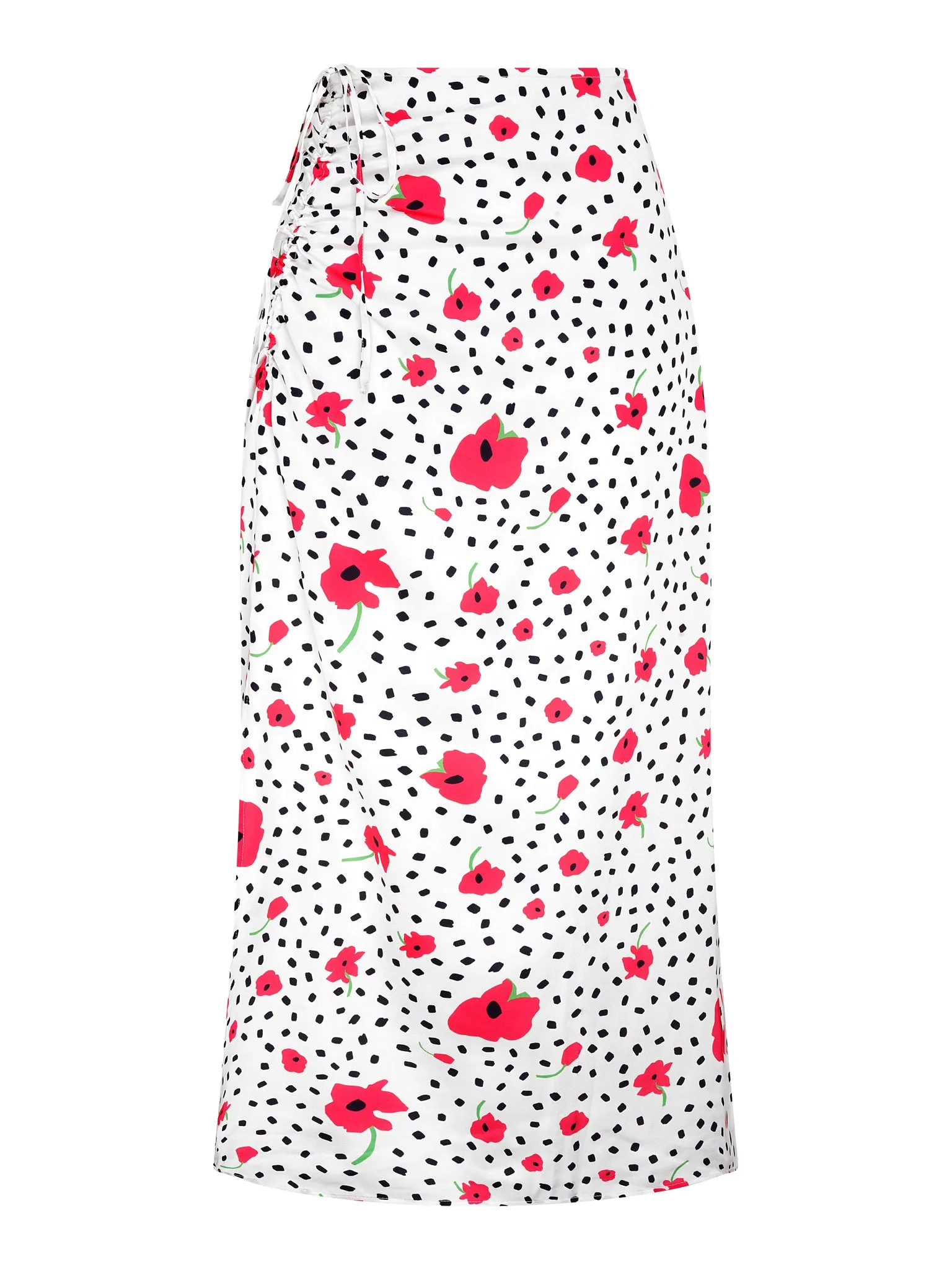 Madelyn Midi Skirt in Mono Poppy Print