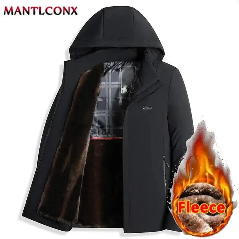 MANTLCONX Luxe Fleece-Lined Hooded Jacket for Men