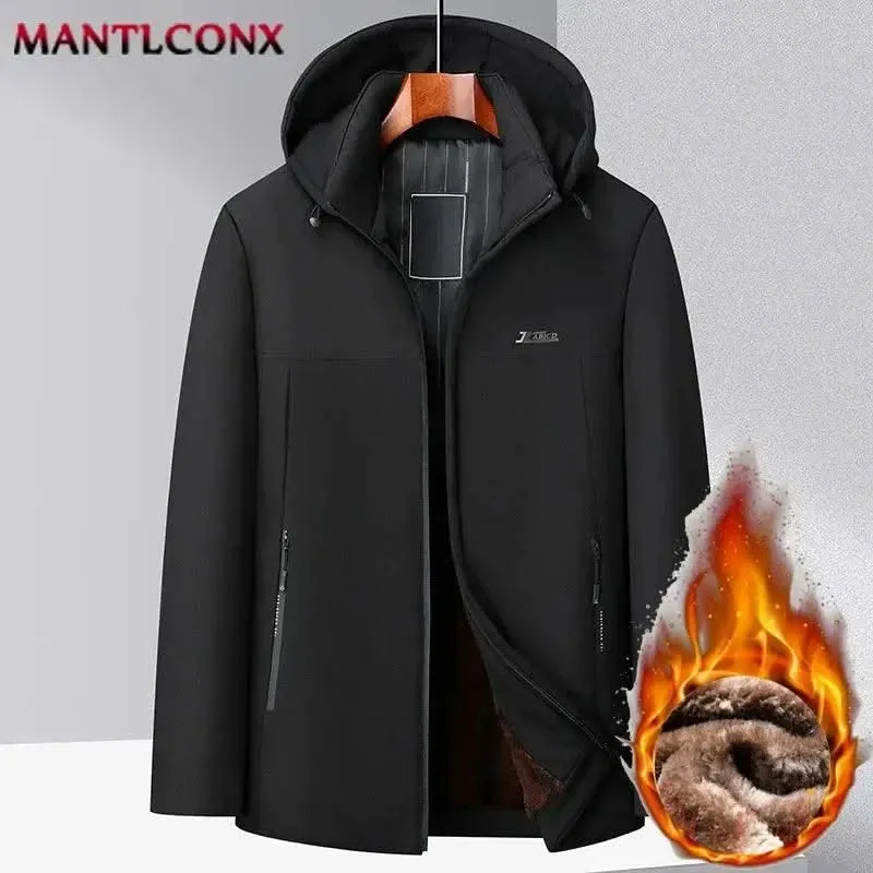 MANTLCONX Luxe Fleece-Lined Hooded Jacket for Men