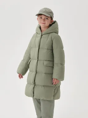 MARC & JANIE Girls Ultralight Hooded Down Mid-Length Coat 221071