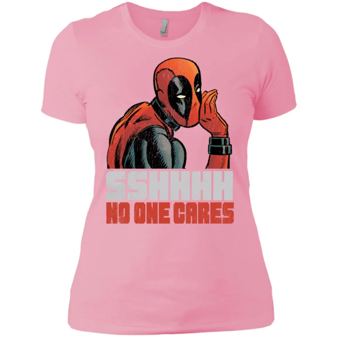 Marvel Deadpool Shhh No One Cares Whisper Women Cotton T-Shirt