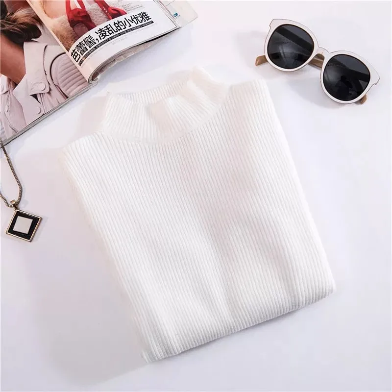 Marwin New-coming Autumn Winter Turtleneck Pullovers Sweaters Primer shirt long sleeve Short Korean Slim-fit tight sweater