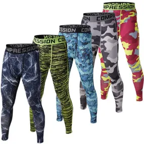 Men's Camouflage Versatile Compression Tights ideal for Cross-fit, Bodybuilding, Running