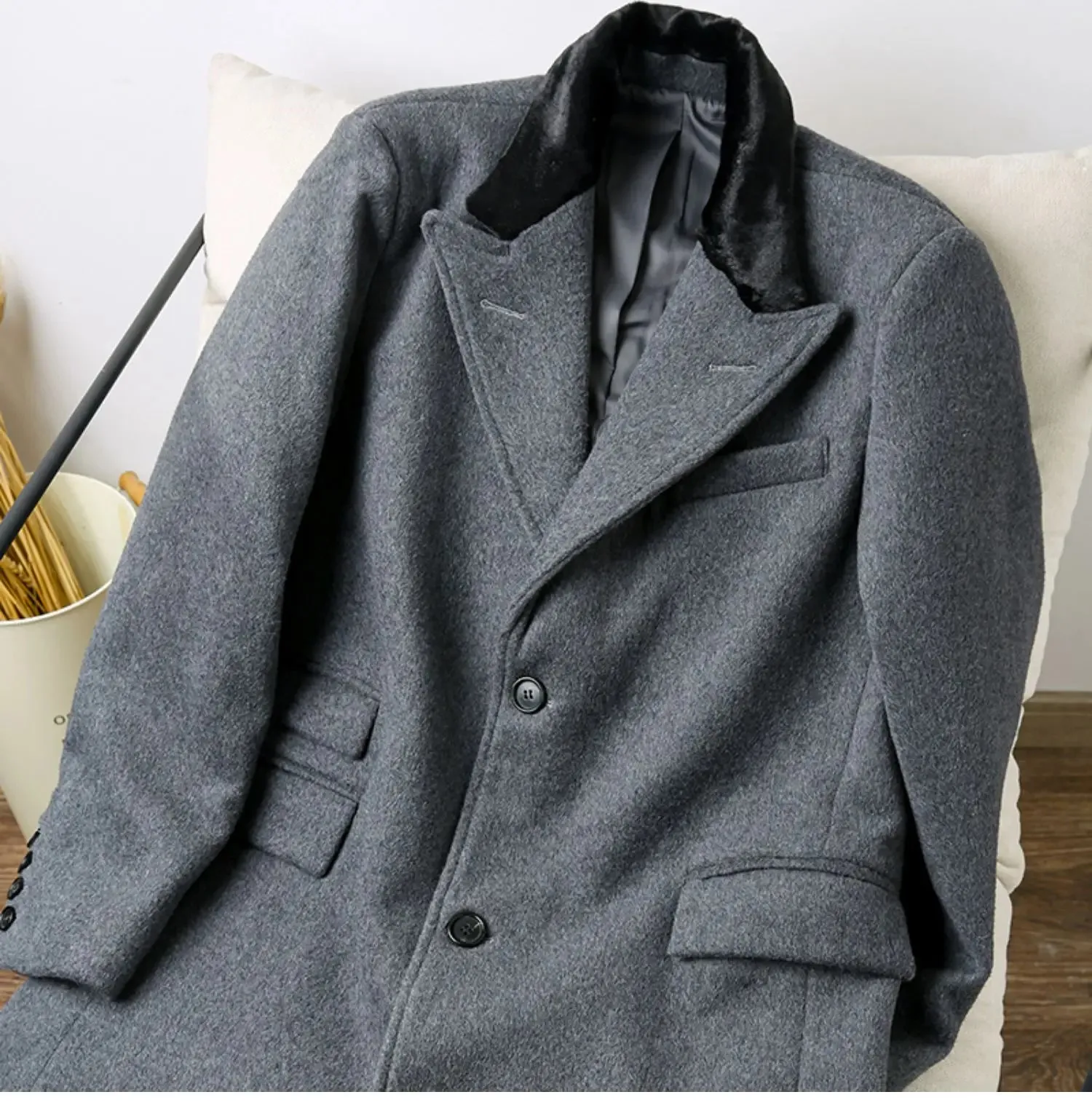 Men's Chesterfield Coat - Pure Wool Business Style Outwear