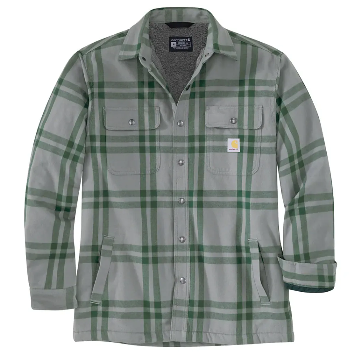 Men's Relaxed Fit Flannel Sherpa-Lined Shirt Jacket 106354