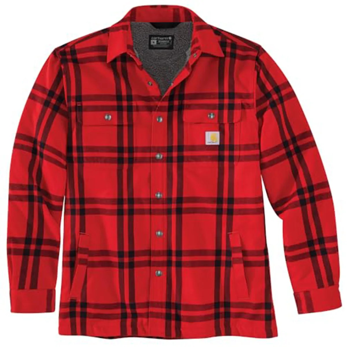 Men's Relaxed Fit Flannel Sherpa-Lined Shirt Jacket 106354