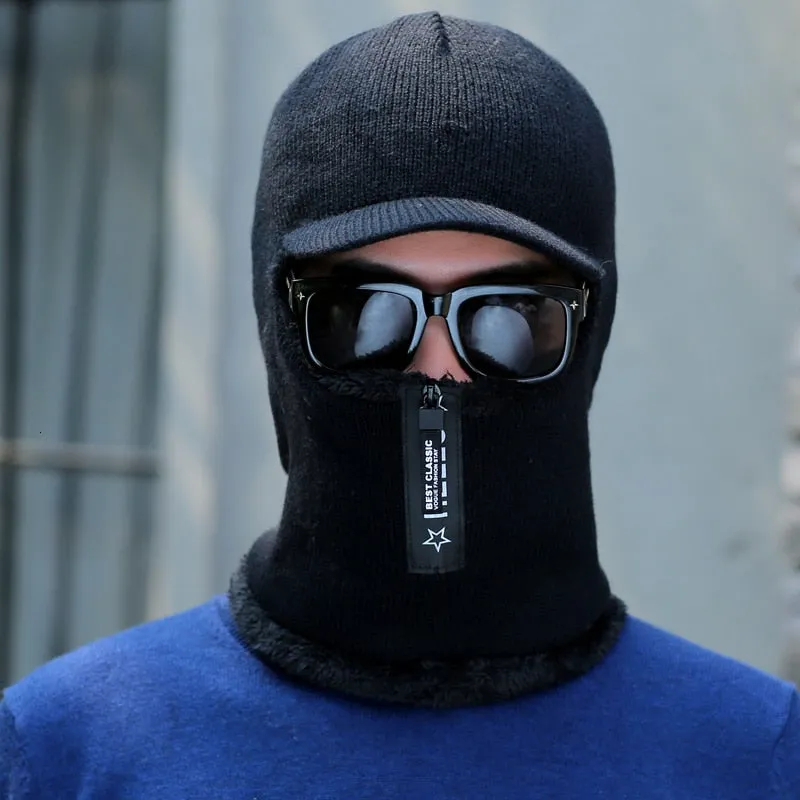 Men's Winter Knitted Balaclava Cap Ninja Mask Hat