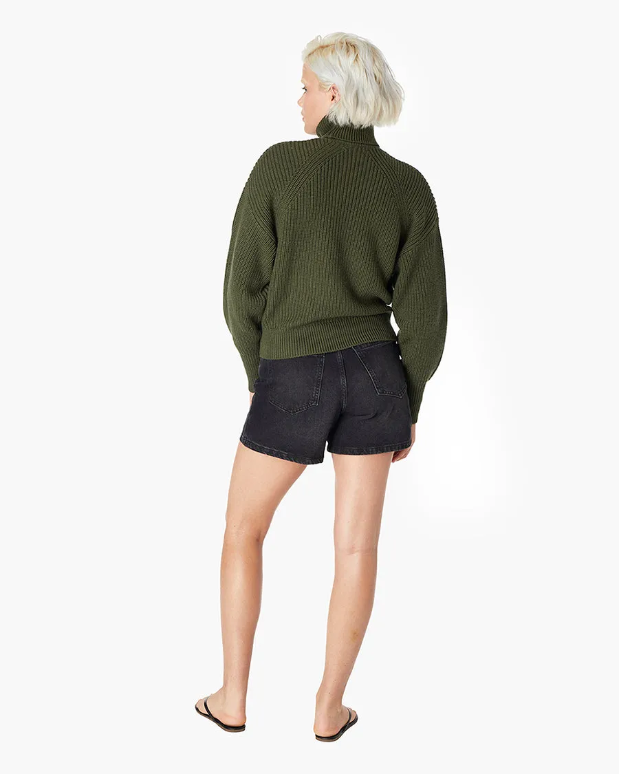 Merino Knit Turtleneck - Moss