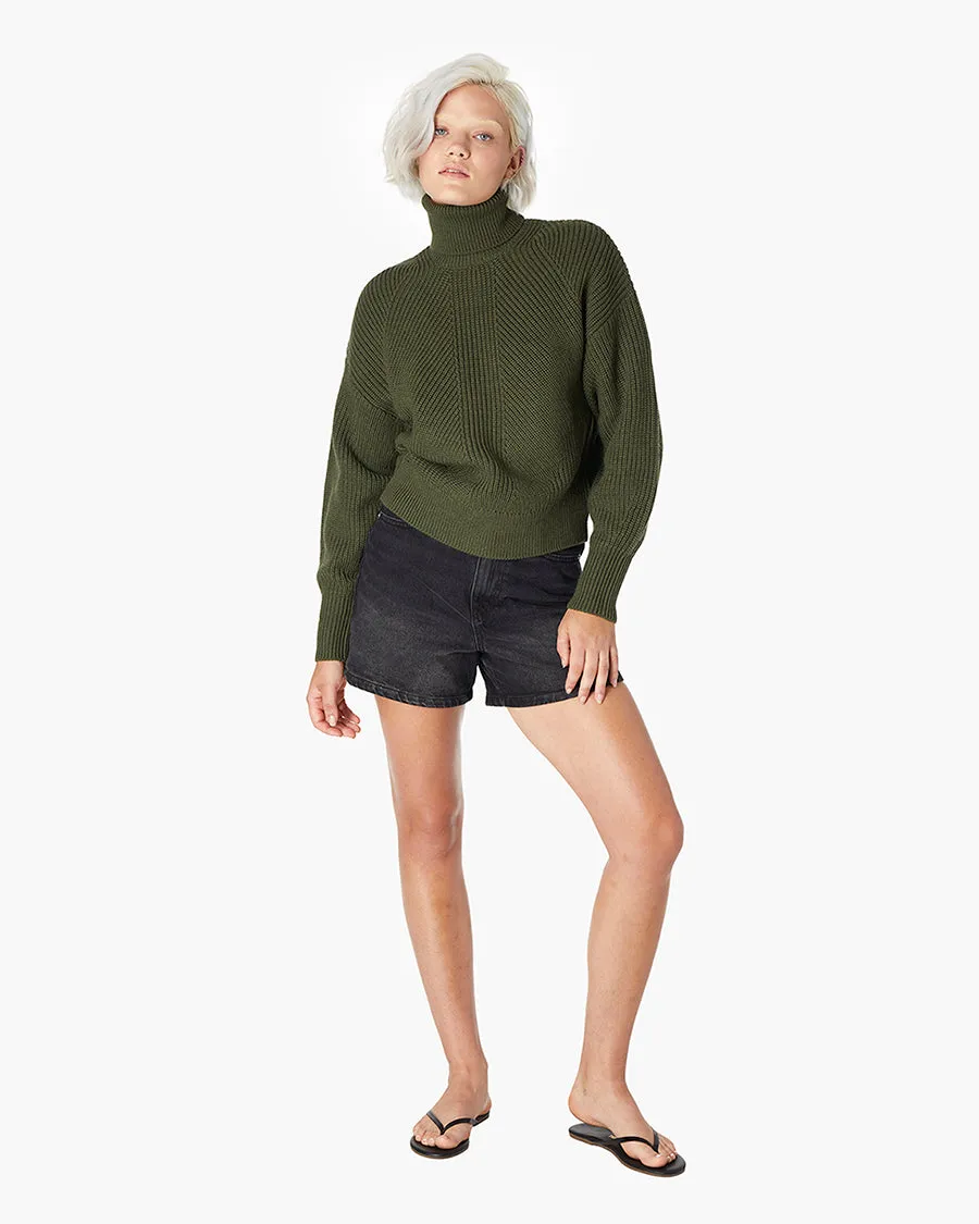 Merino Knit Turtleneck - Moss