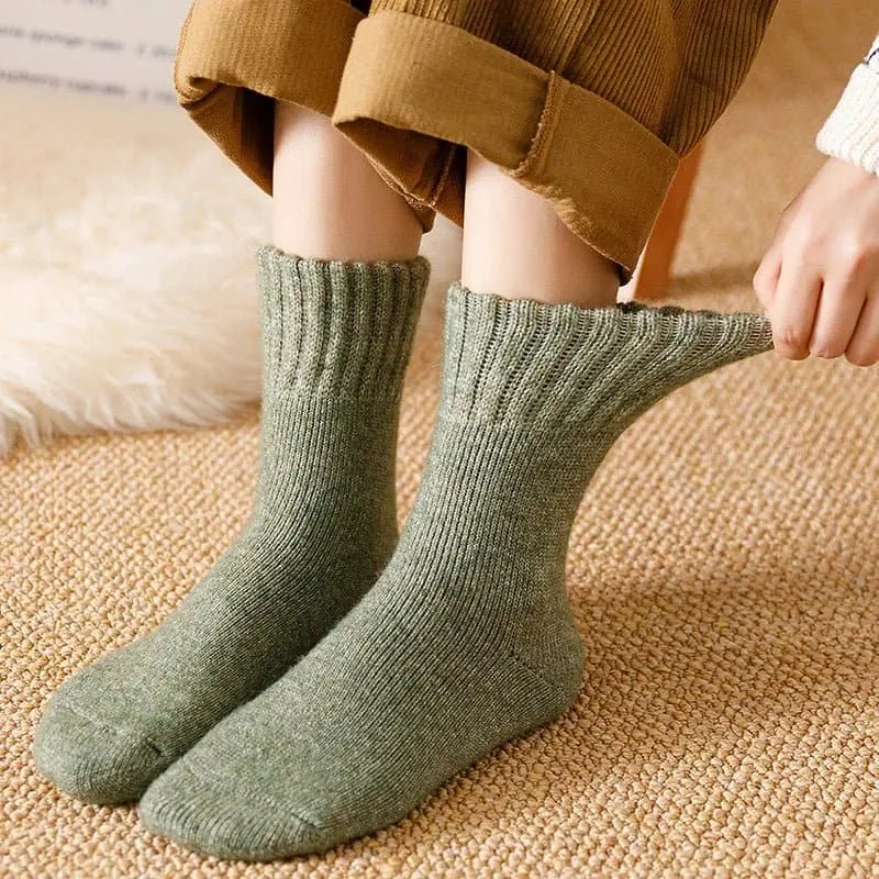 Merino Wool Socks for Women - Luxury Winter Thick Cashmere Blend - 25cm Length - 3pcs Pack