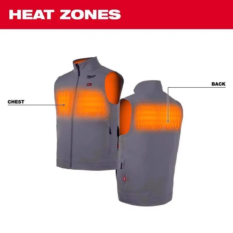 Milwaukee M12 S Sleeveless Unisex Full-Zip Heated Vest (Vest Only) Gray