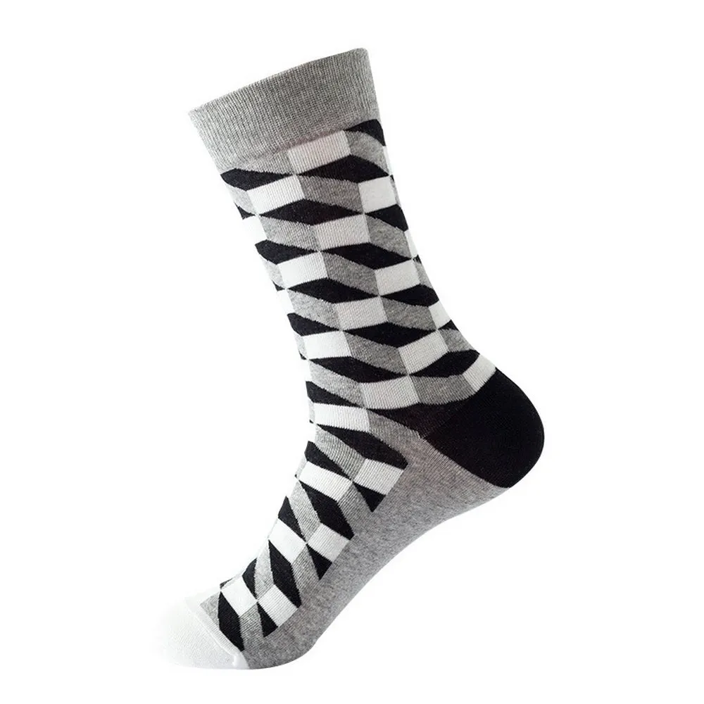 Mox JT Geometric Elements Cotton Cute Socks for Autumn and Winter