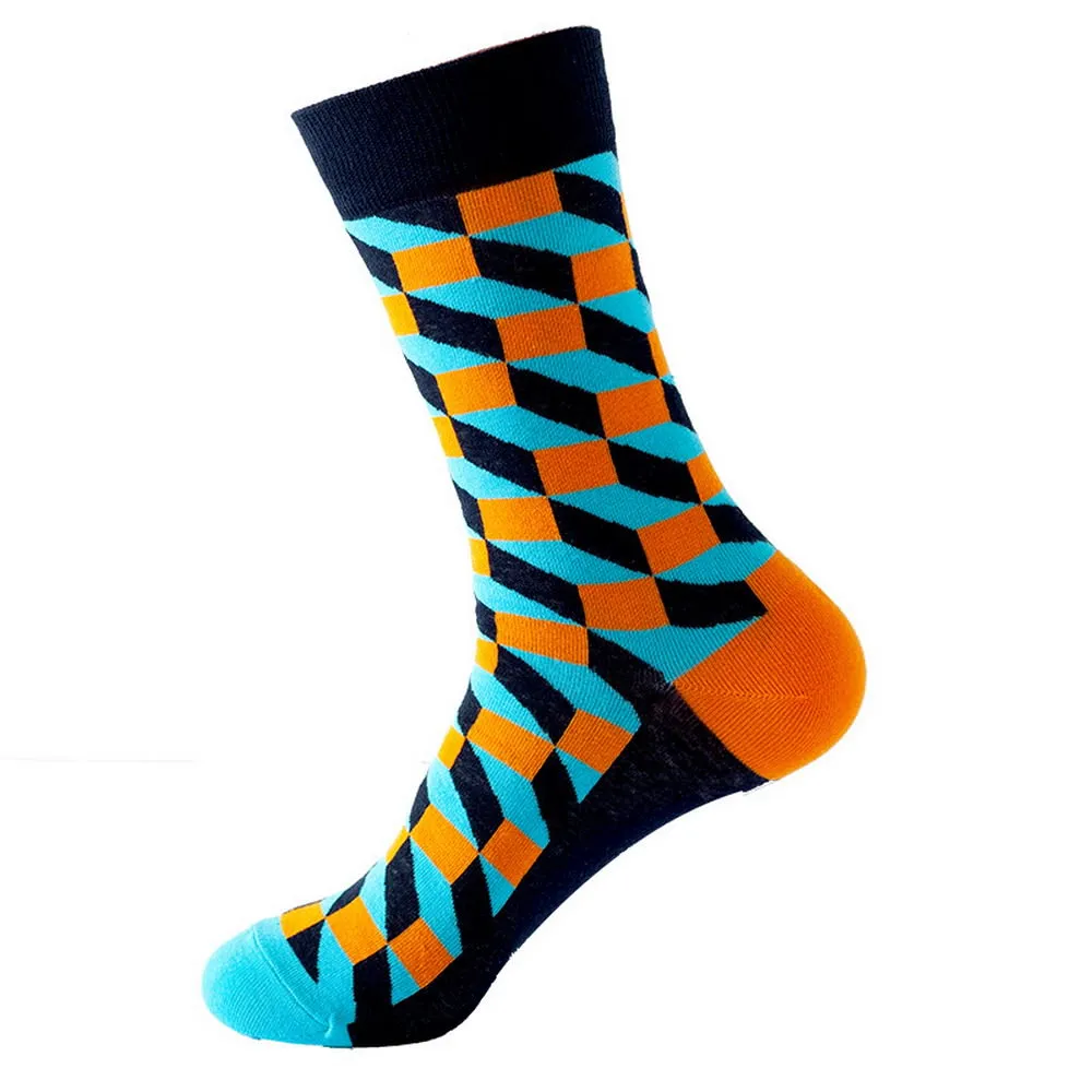 Mox JT Geometric Elements Cotton Cute Socks for Autumn and Winter