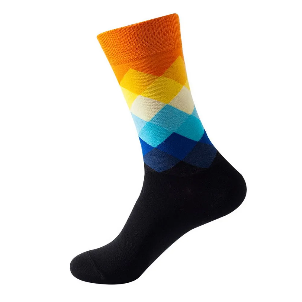 Mox JT Geometric Elements Cotton Cute Socks for Autumn and Winter