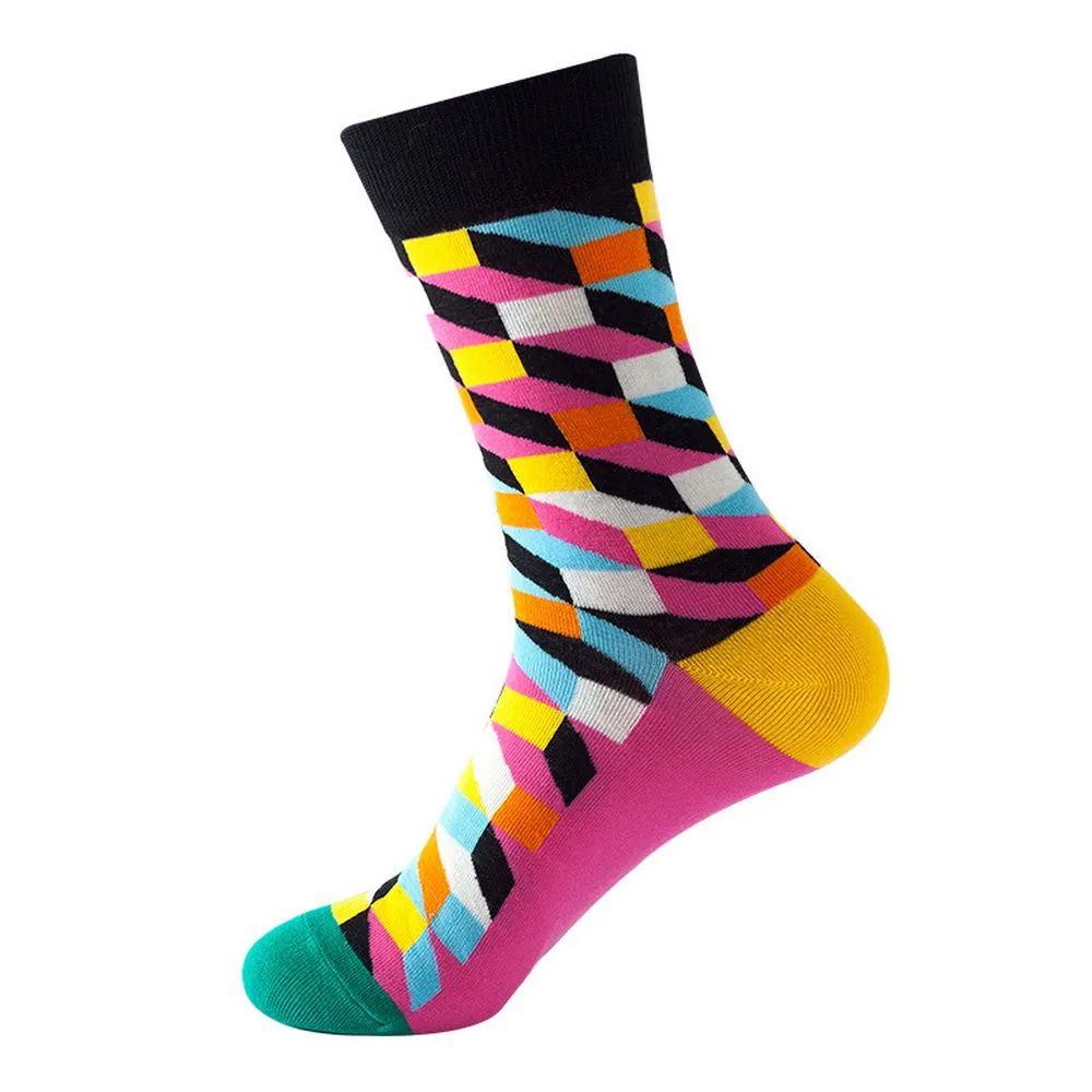 Mox JT Geometric Elements Cotton Cute Socks for Autumn and Winter