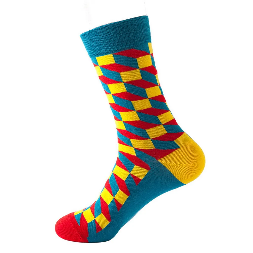 Mox JT Geometric Elements Cotton Cute Socks for Autumn and Winter