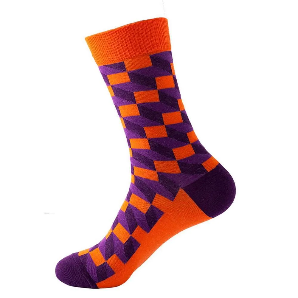 Mox JT Geometric Elements Cotton Cute Socks for Autumn and Winter