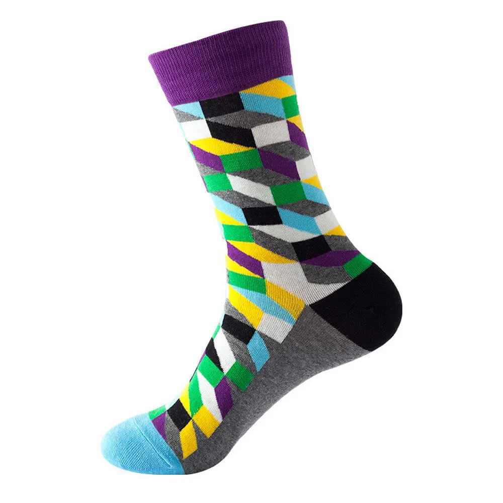 Mox JT Geometric Elements Cotton Cute Socks for Autumn and Winter