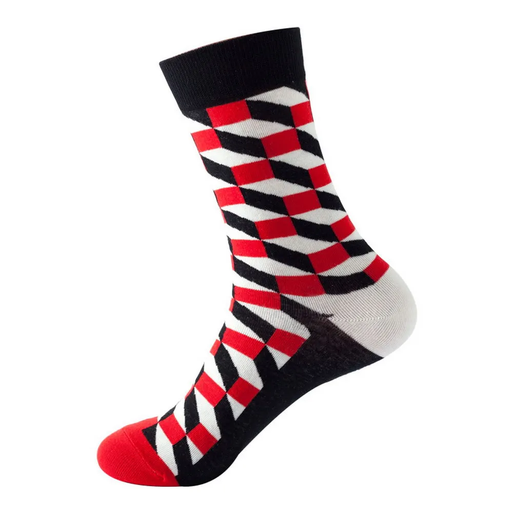 Mox JT Geometric Elements Cotton Cute Socks for Autumn and Winter