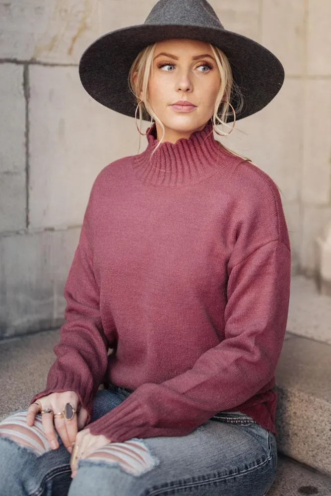 Natalie Turtleneck Sweater in Rose