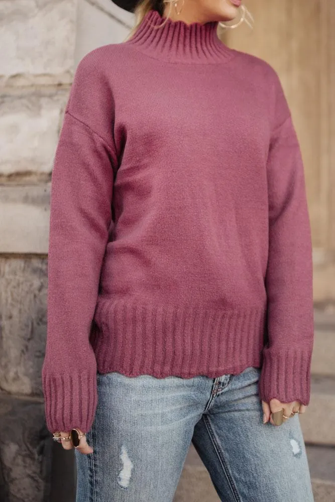 Natalie Turtleneck Sweater in Rose